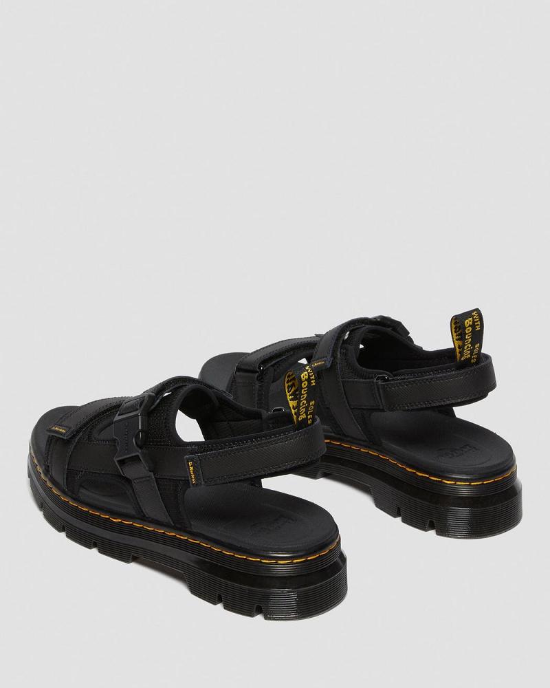 Sandalias Con Tiras Dr Martens Forster Webbing Hombre Negros | MX 169MQZ